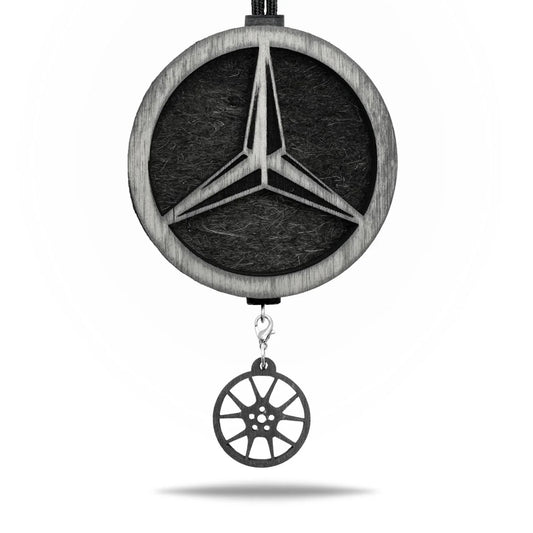 Vonný prívesok "Mercedes" v čiernej a bielej farbe
